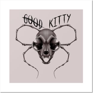 G̶o̶o̶d̶ Kitty Skull Black Text Red Posters and Art